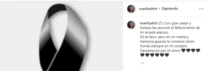 Maritza Pineda despidió con un emotivo mensaje a su amor de toda la vida. 