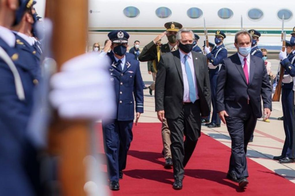 Alberto Fernández llegó a Chile para reunirse con Sebastián Piñera