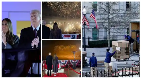 DOS CARAS de la moneda: TRUMP celebra su regreso a la CASA BLANCA y Biden se MUDA (+Fotos)