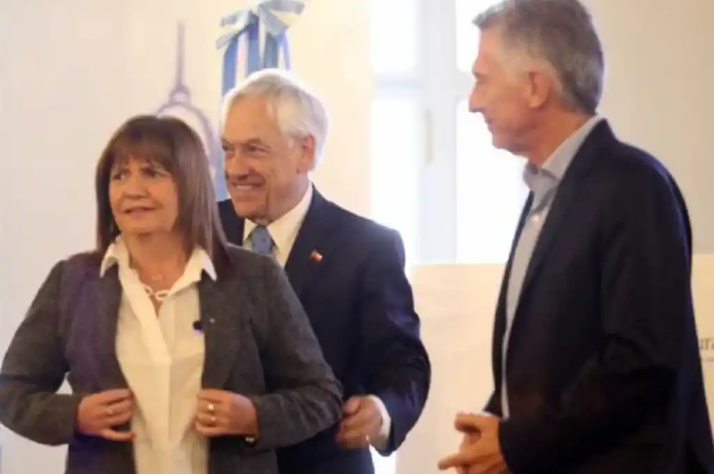 Patricia Bullrich, Mauricio Macri y Sebastián Piñera.