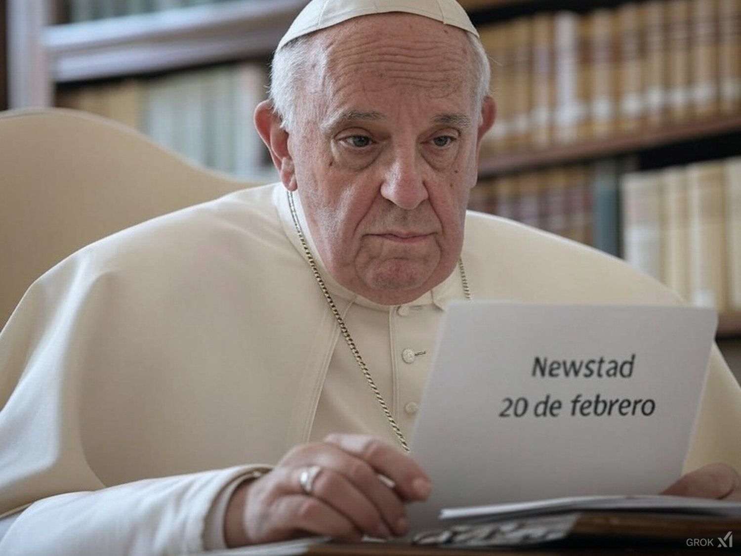 Santoral. Francisco, leyendo el Santoral del 20 de febrero.