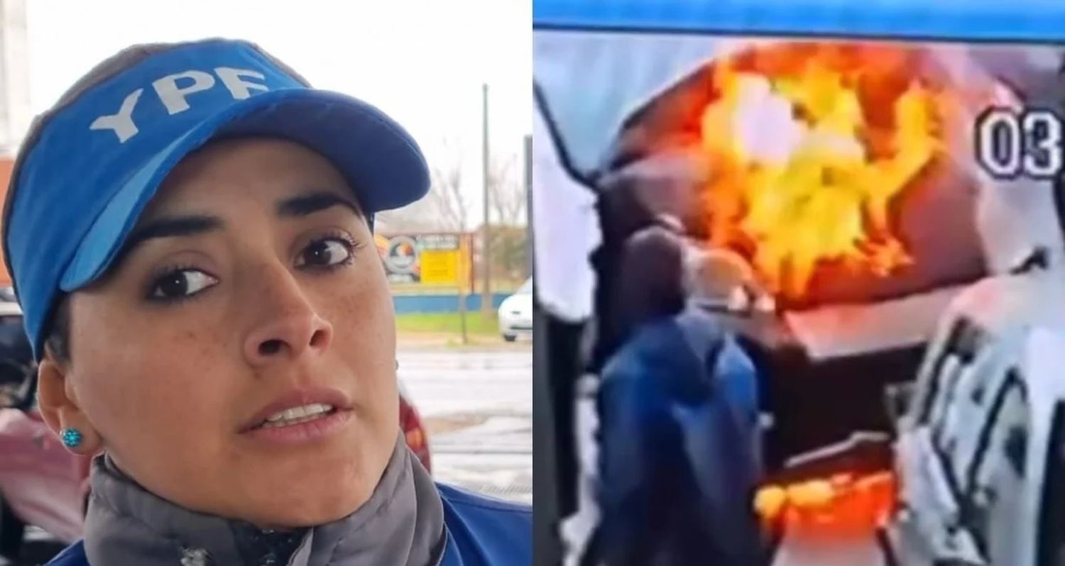 Una trabajadora de una gasolinera evitó una catástrofe cuando se estaba prendiendo fuego un rodado.