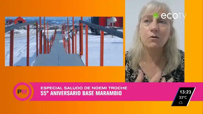 El saludo de la tandilense Noemí Troche en el 55° aniversario de la Base Marambio