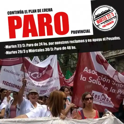 Médicos bonaerenses paran el martes 22, para reclamar suba salarial