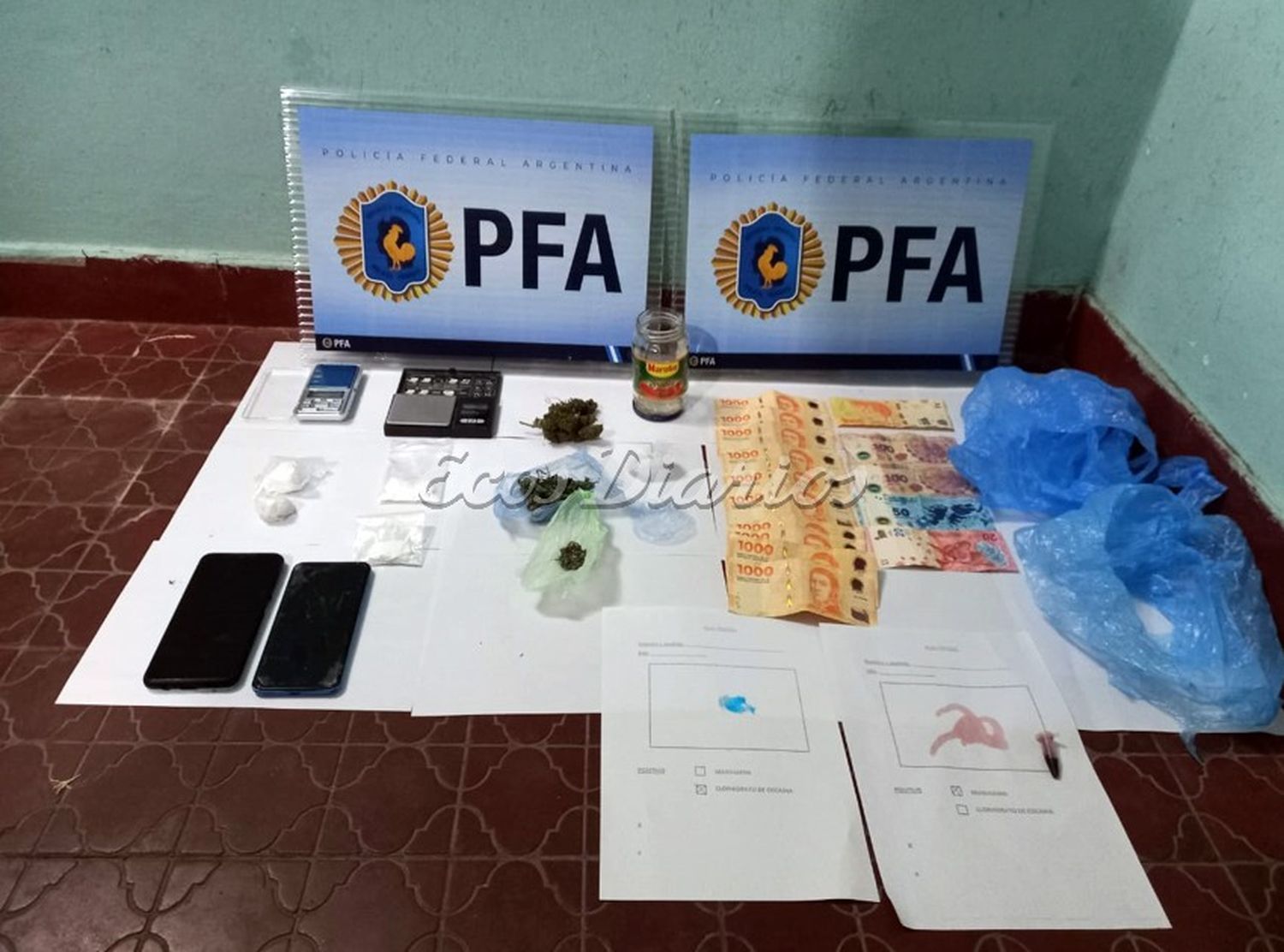 Secuestro. Del material estupefaciente y demás elementos de interés para la causa