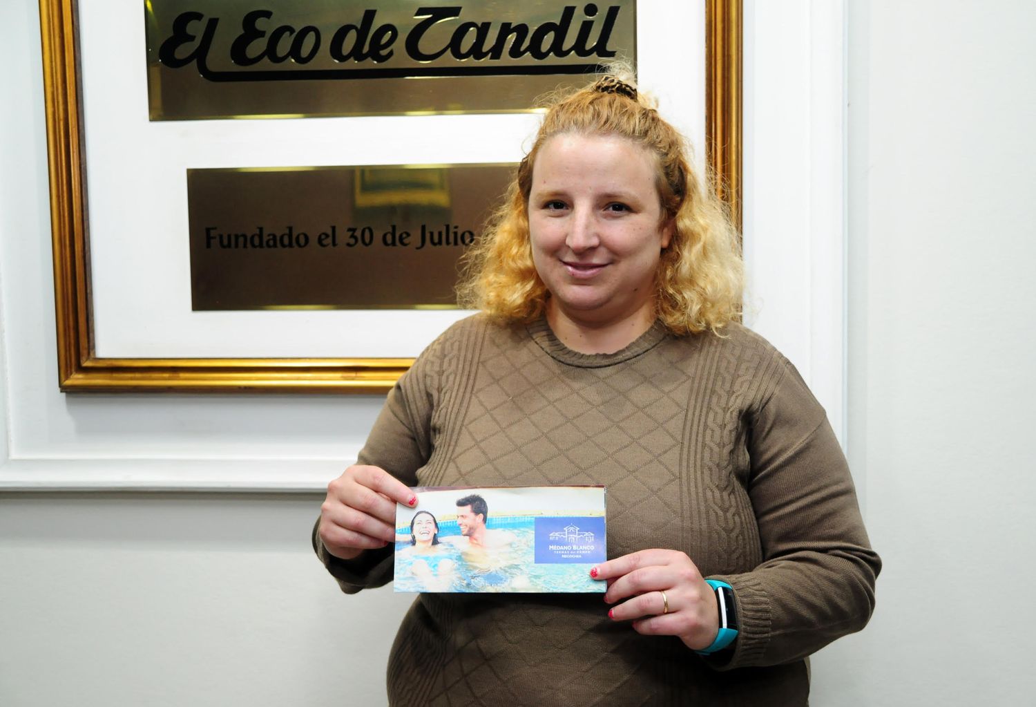 La ganadora del primer sorteo por un día de spa en Médano Blanco Termas de Campo