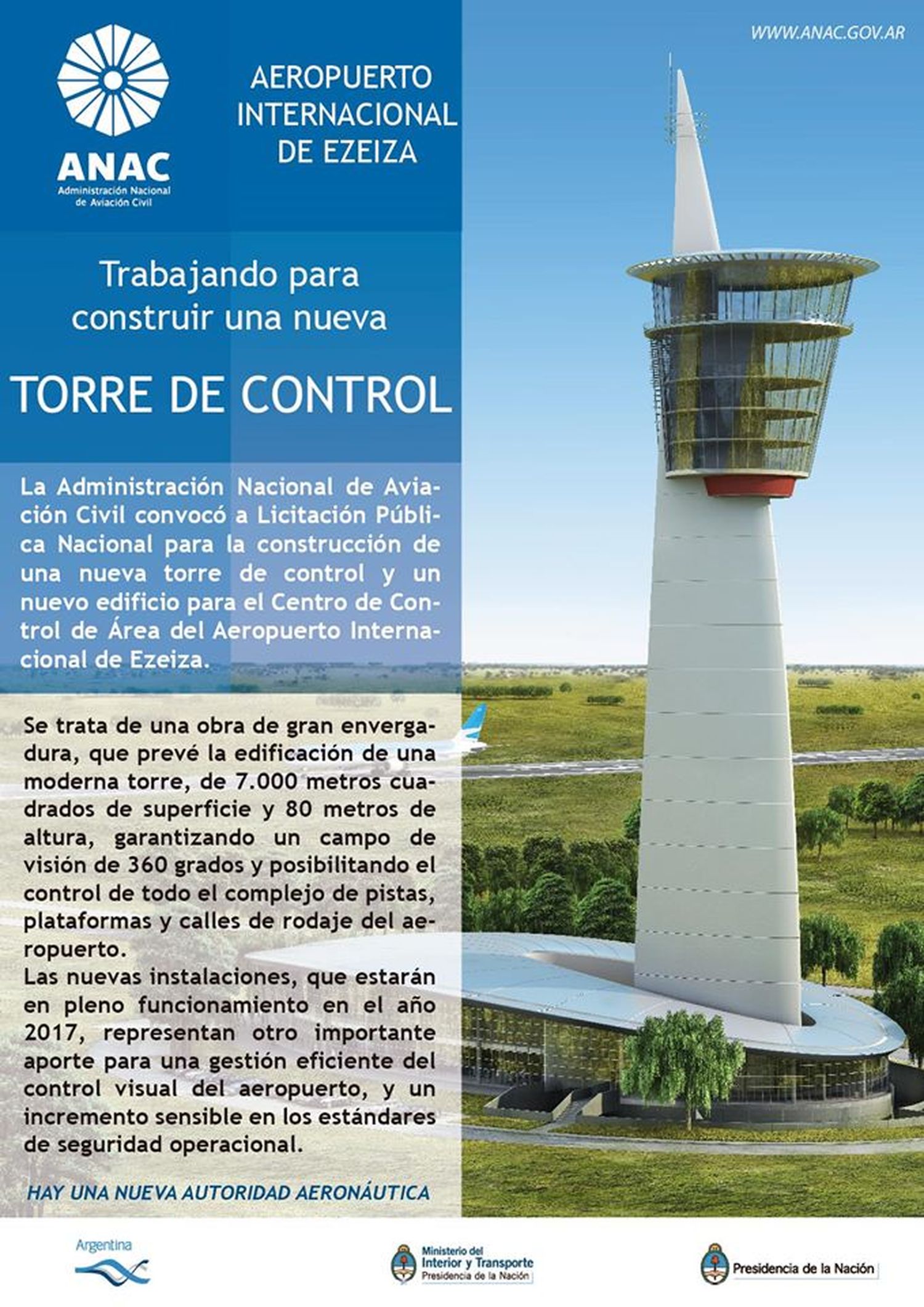 Así será la nueva torre de control del aeropuerto de Ezeiza