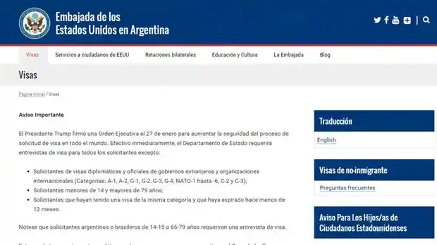 Estados Unidos endurece los requisitos para las visas de argentinos