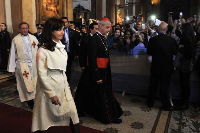 Cristina, Scioli y Macri en el Tedeum: La Iglesia llamó al diálogo y la unidad