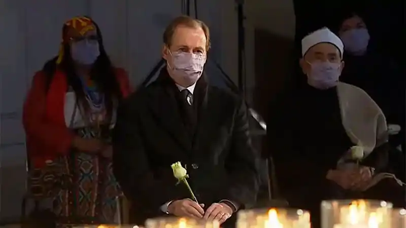 Bordet acompañó al presidente en el acto de homenaje a los fallecidos
