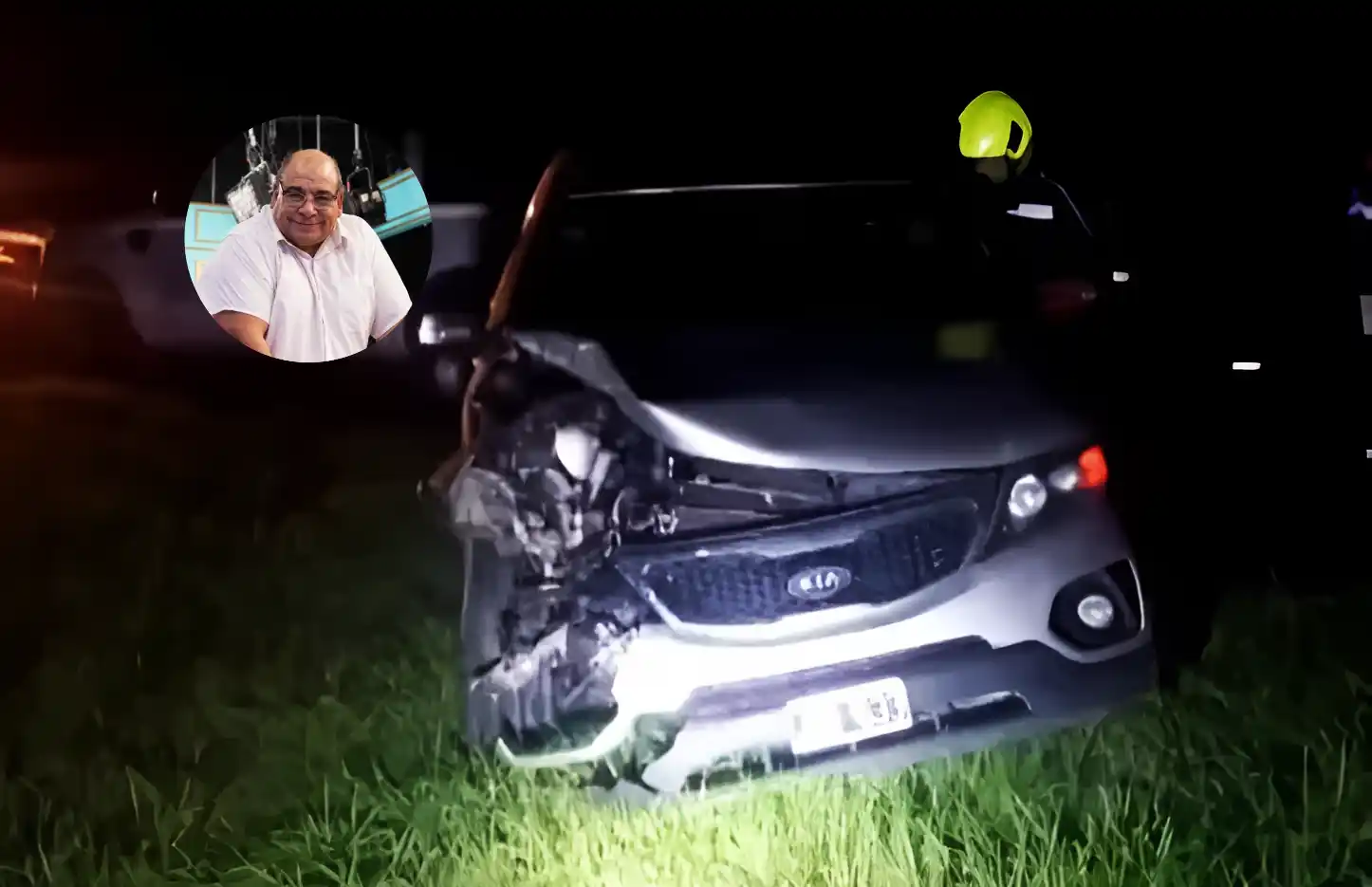 El actor chocó por alcance a otro vehículo.