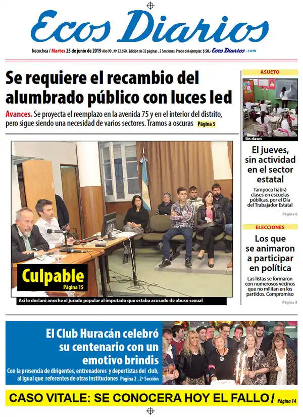 Tapa del 25 de junio de 2019