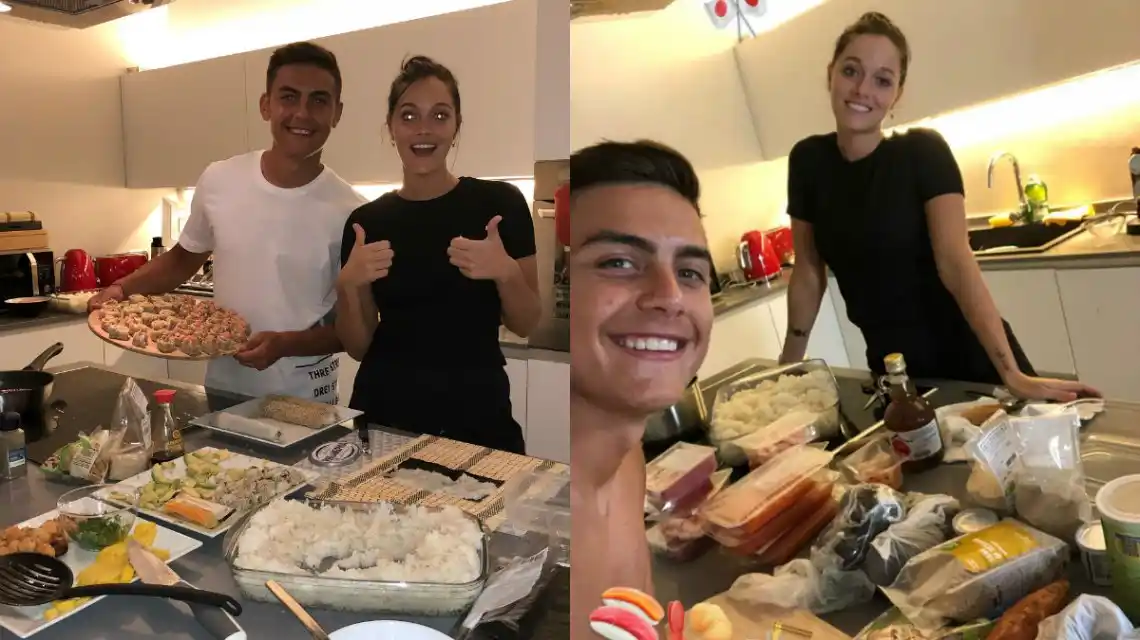 Oriana Sabatini y Paulo Dybala se divierten en la cocina
