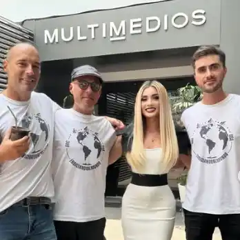 Los biciviajeros se encontraron con una gualeguaychuense que trabaja en la televisión mexicana