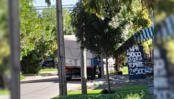 Camión en contramano por calle Salta
