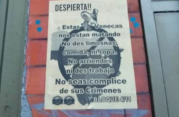 AMENAZAS a venezolanos con carteles xenófobos  en Bogotá