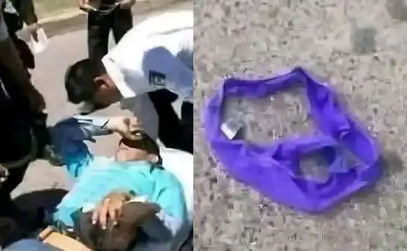 Voló una tanga y se armó la catástrofe: un motociclista terminó en el piso y con la anécdota de su vida