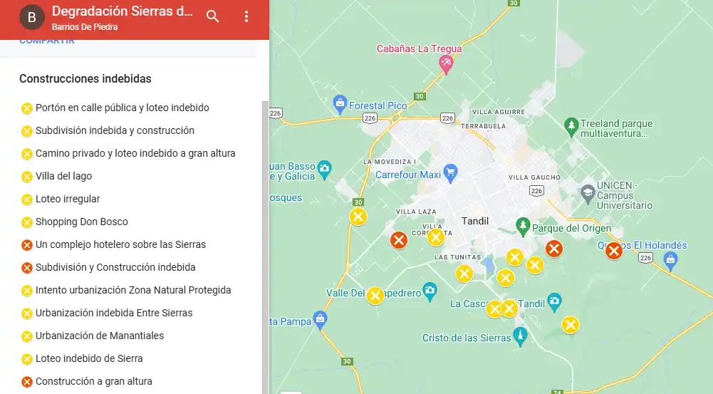 mapa interactivo sierras asamblea construcciones irregulares 29-12-24 - 2