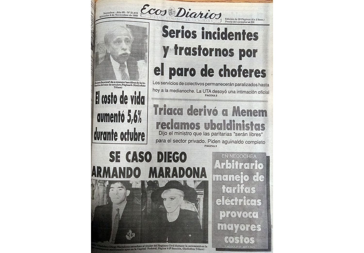 Miércoles 8 de noviembre de 1989