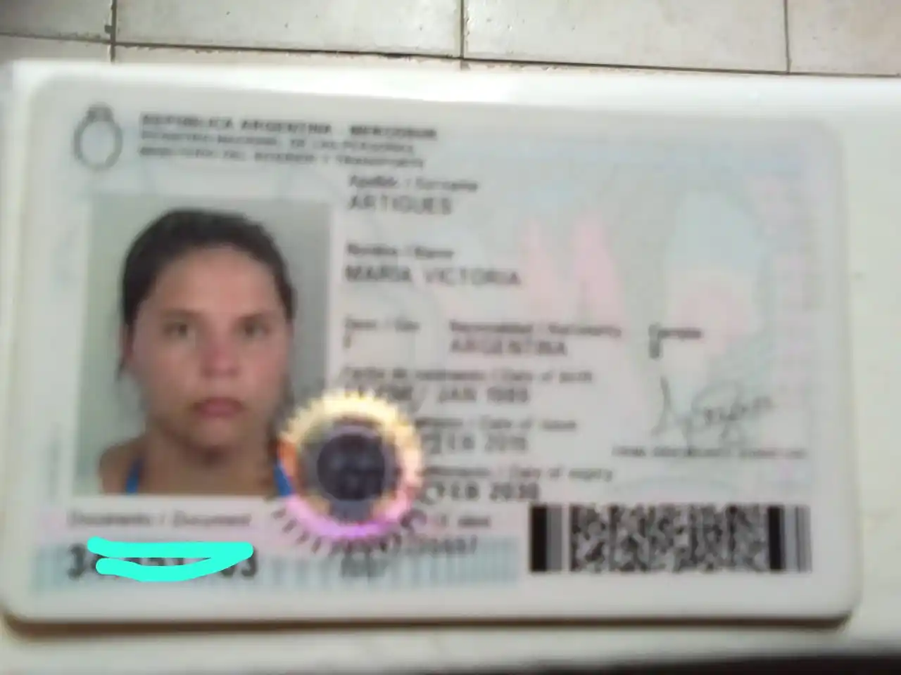 Encontraron el DNI de María Victoria Artigues