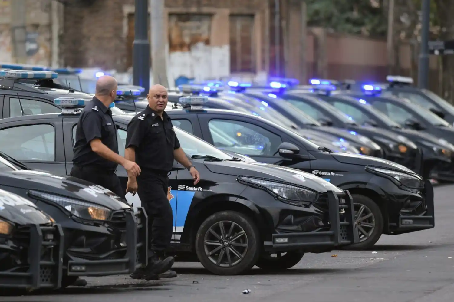Protesta policial en Rosario.