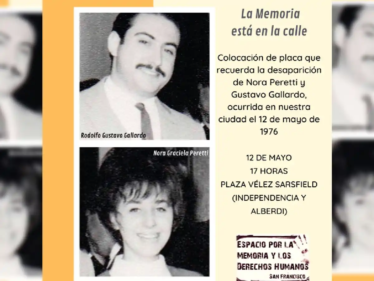 Colocarán una placa que recuerda la desaparición de dos sanfrancisqueños