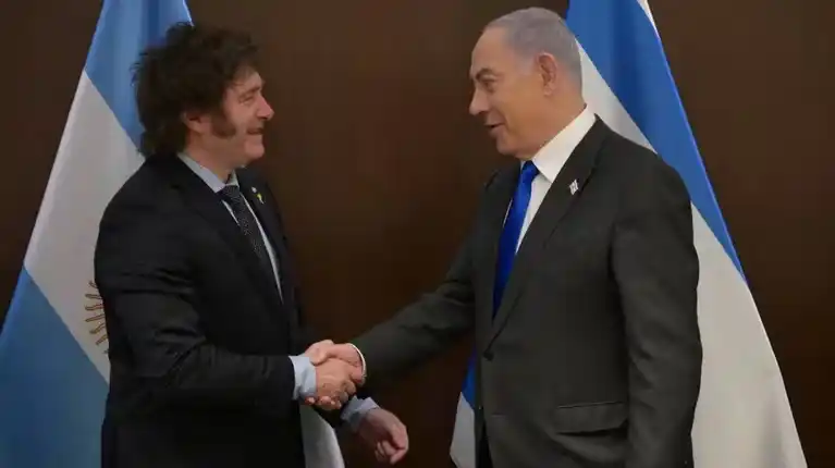El presidente, Javier Milei, se reunió con el primer ministro de Israel, Benjamin Netanyahu durante su visita a aquel país.