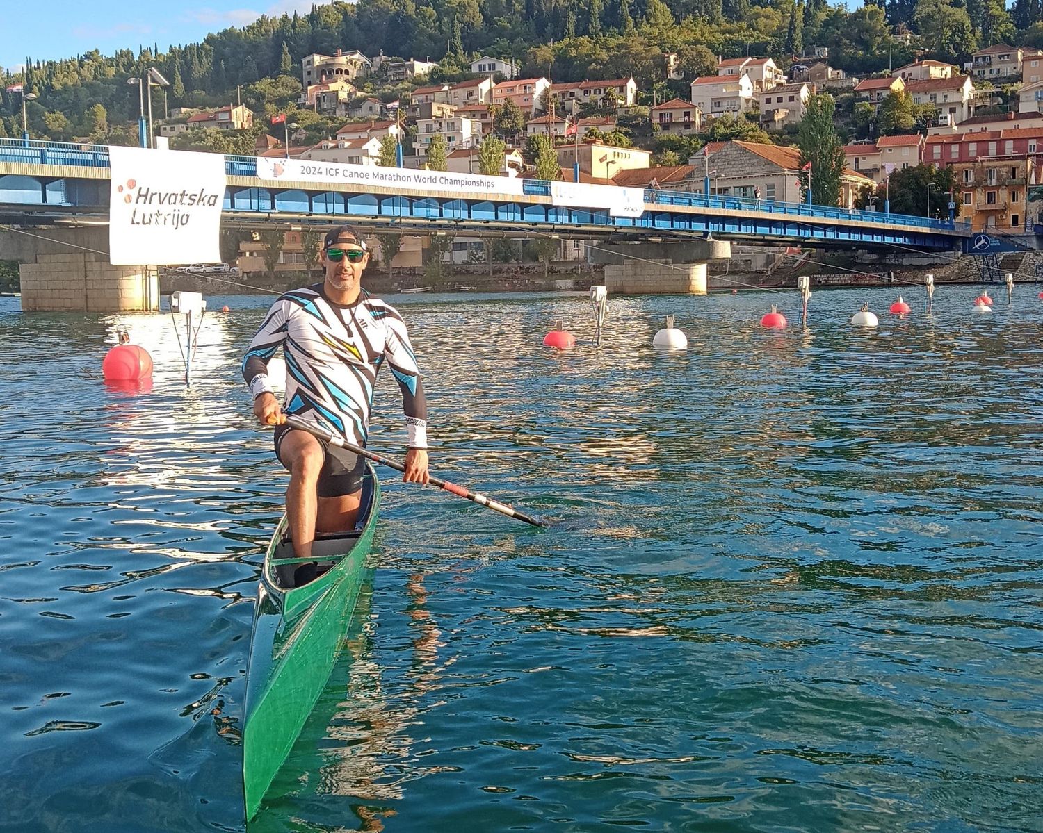 Roberto Palacios durante la prueba de la pista en Metkovic, Croacia.