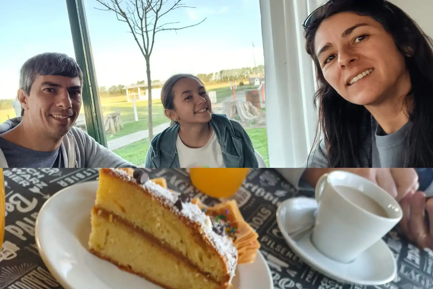 Soledad y su familia en el Aerobar.