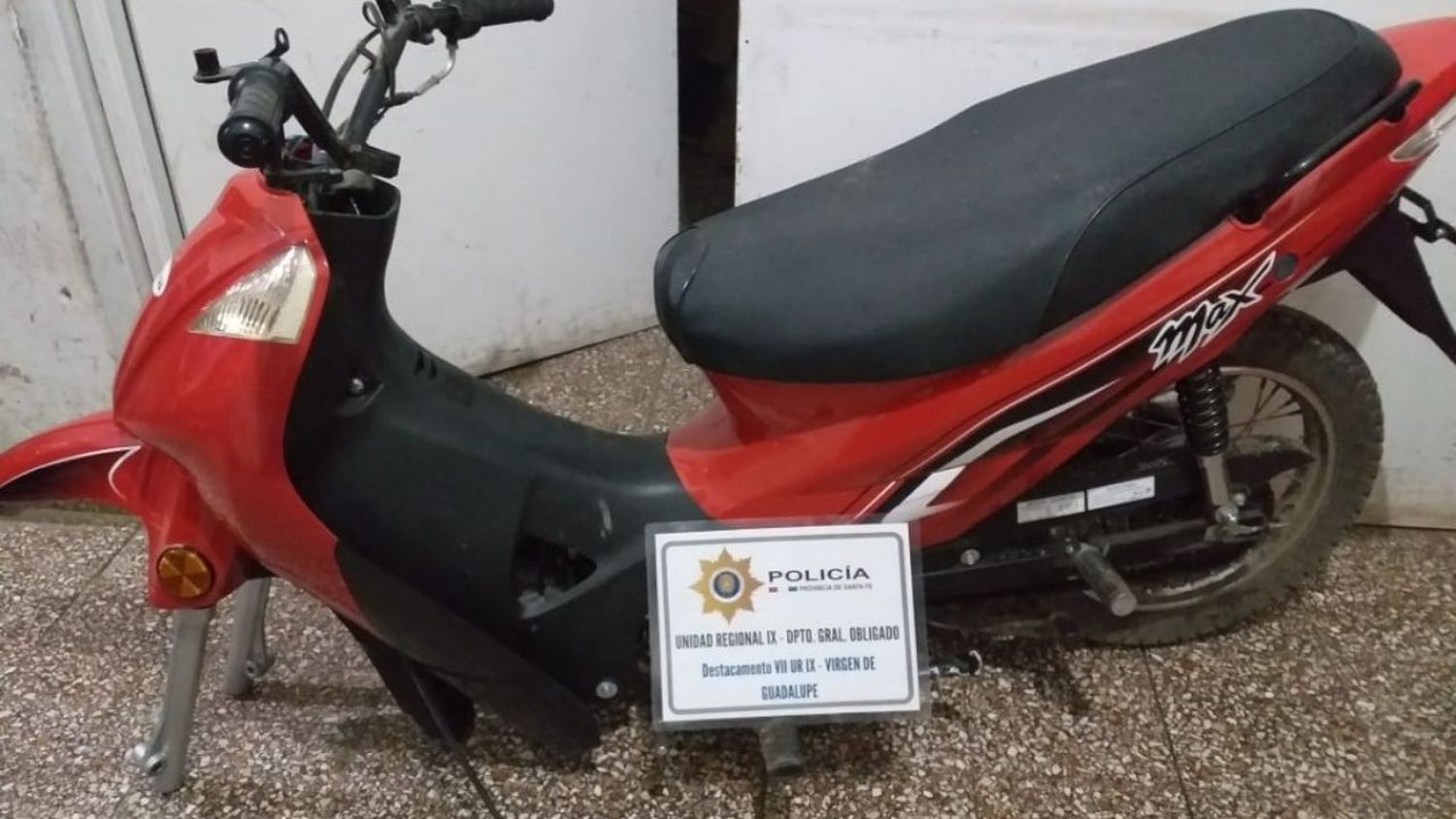 Recuperaron una moto que había sido robada