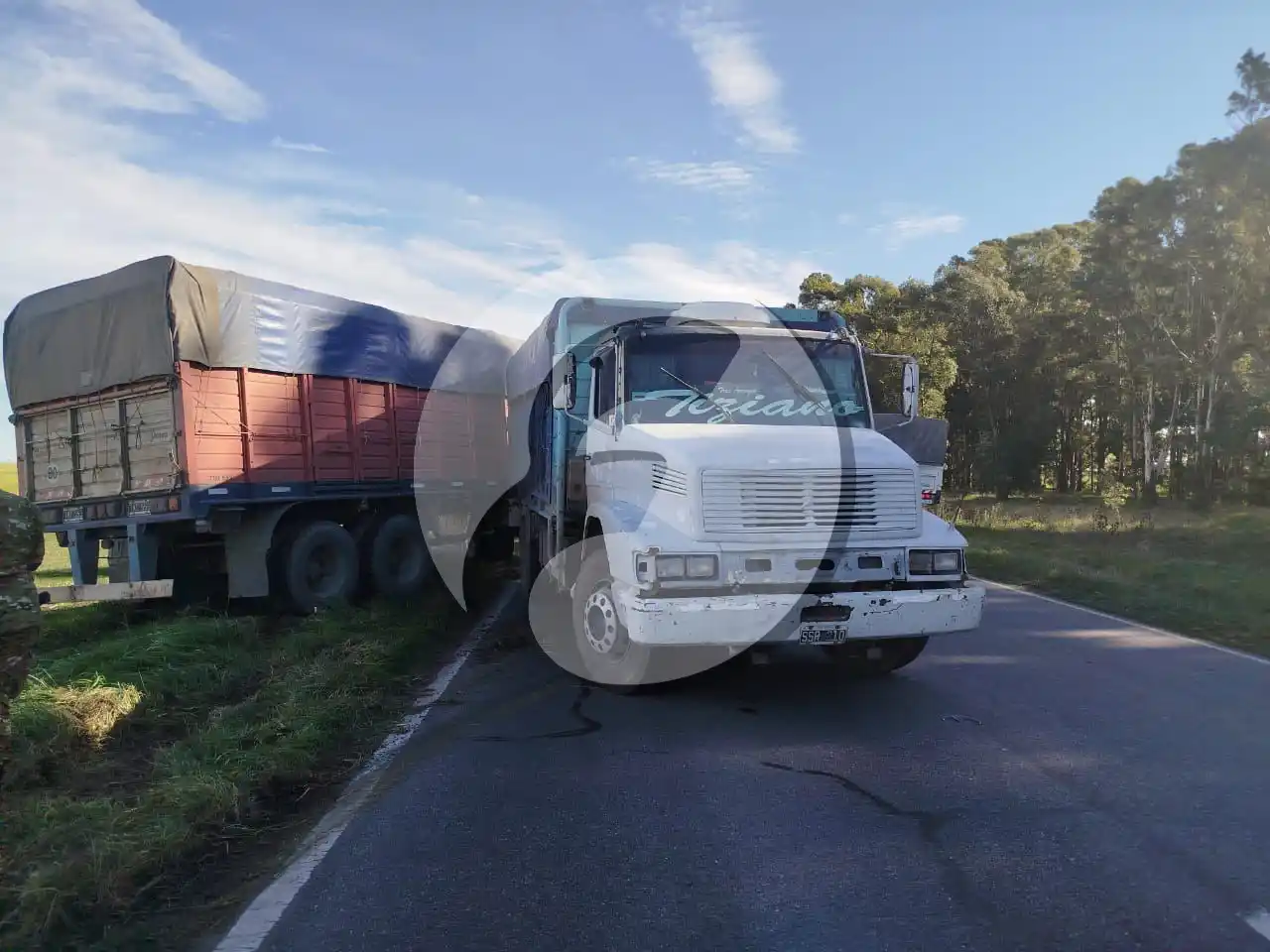 El camión, sobre la ruta 228