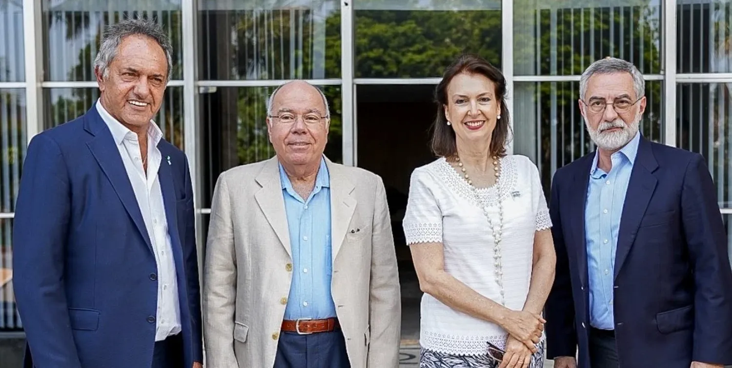 Diana Mondino en su visita a Brasil.