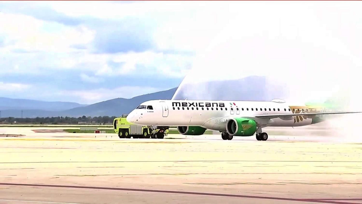 Primer Embraer E195-E2 de Mexicana de Aviación - Llegada al AIFA - 01JUL2025