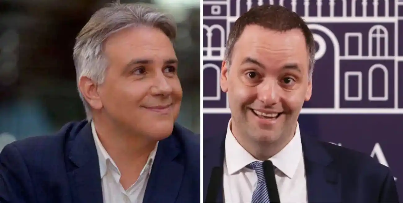 Martín Llaryora, gobernador de la provincia de Córdoba, y Manuel Adorni, vocero presidencial.
