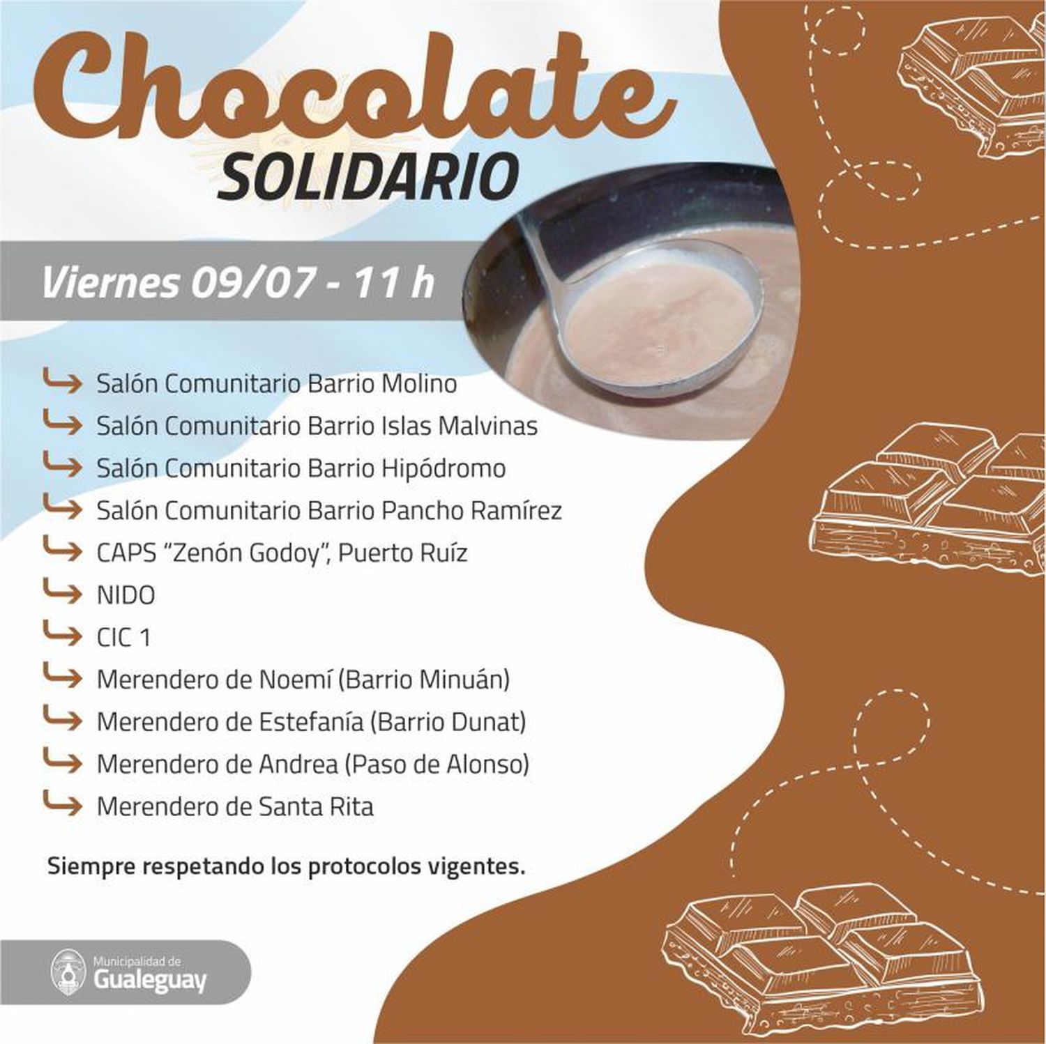 Chocolate Solidario Con motivo de celebrar el 9 de julio