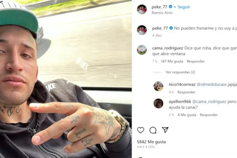 El último posteo que hizo Peke 77 en su cuenta de Instagram.