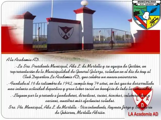 Salutación al Club Deportivo la Academia