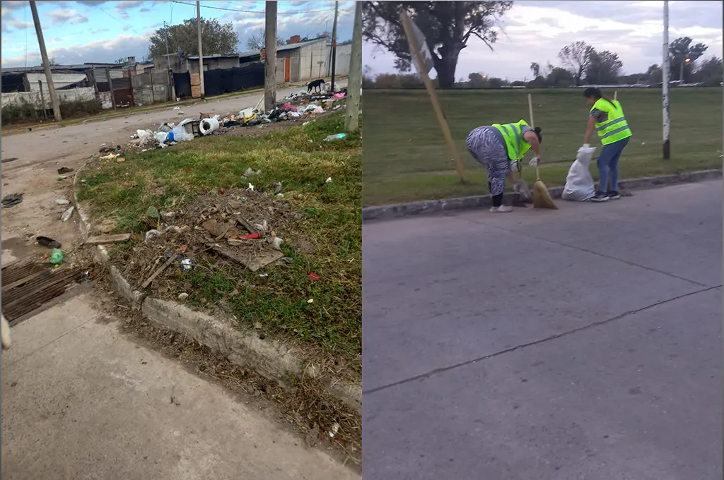 Iniciaron tareas de limpieza en barrio Barranquitas y pidieron colaboración a los vecinos