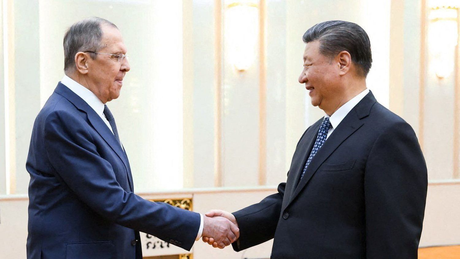 Russia Foreign Minister with Chinese leader Xi Jinping in Beijing