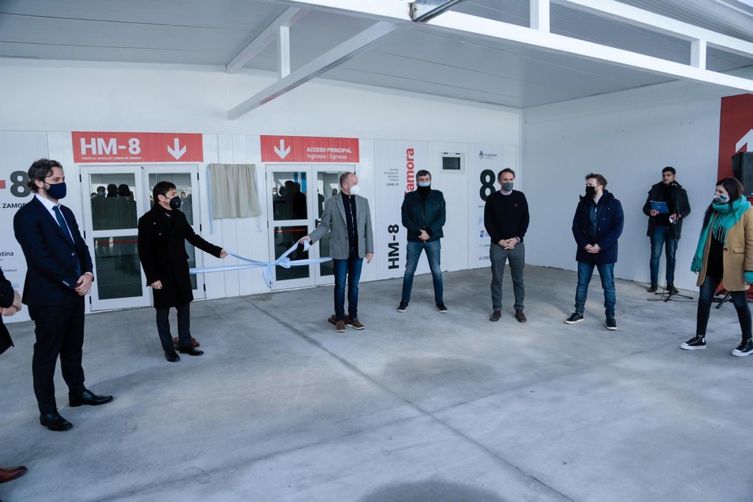 Coronavirus: Insaurralde con Cafiero, Máximo y Kicillof inauguraron hospital en Lomas de Zamora