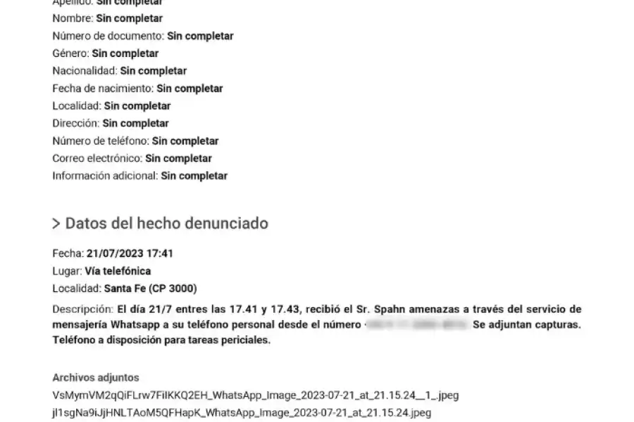 Denuncia realizada parte 2