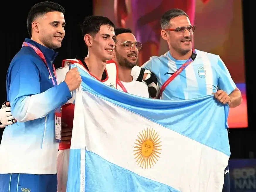 El representante neuquino completó un recorrido impecable en la categoría Kyorugi Masculino de 58 kg a 68 kg. Foto: JJSS