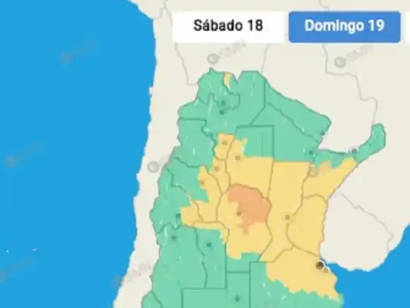 Hay alerta amarilla por tormentas fuertes con lluvias intensas y ocasional caída de granizo