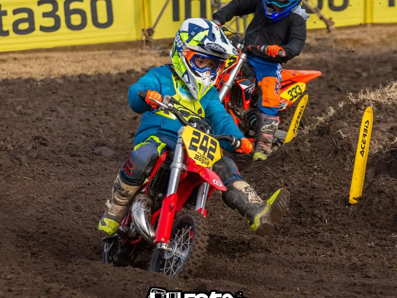 Valentino Bogue, destacado en el Nacional de Motocross en Trenque Lauquen