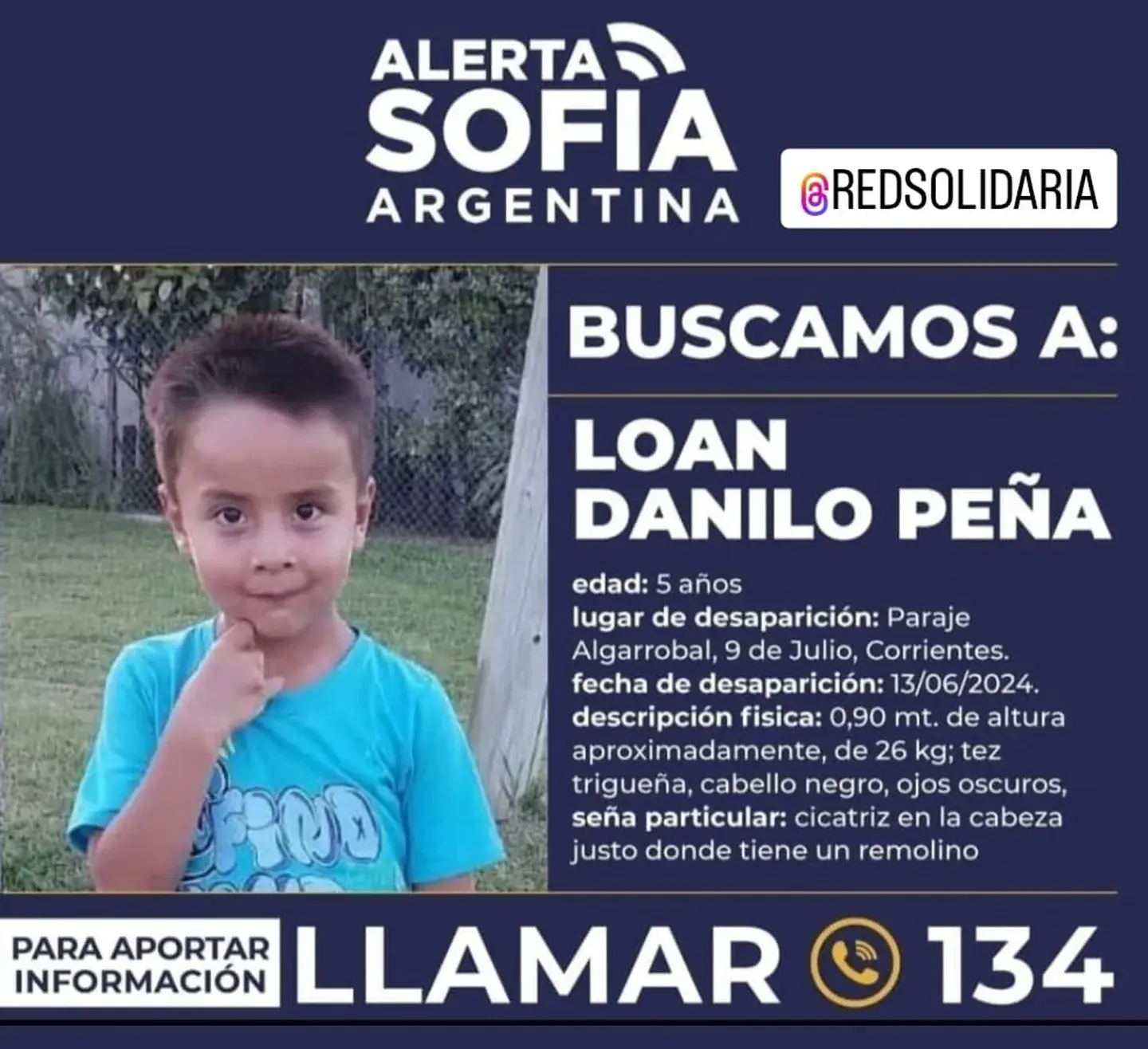 El niño tiene 5 años