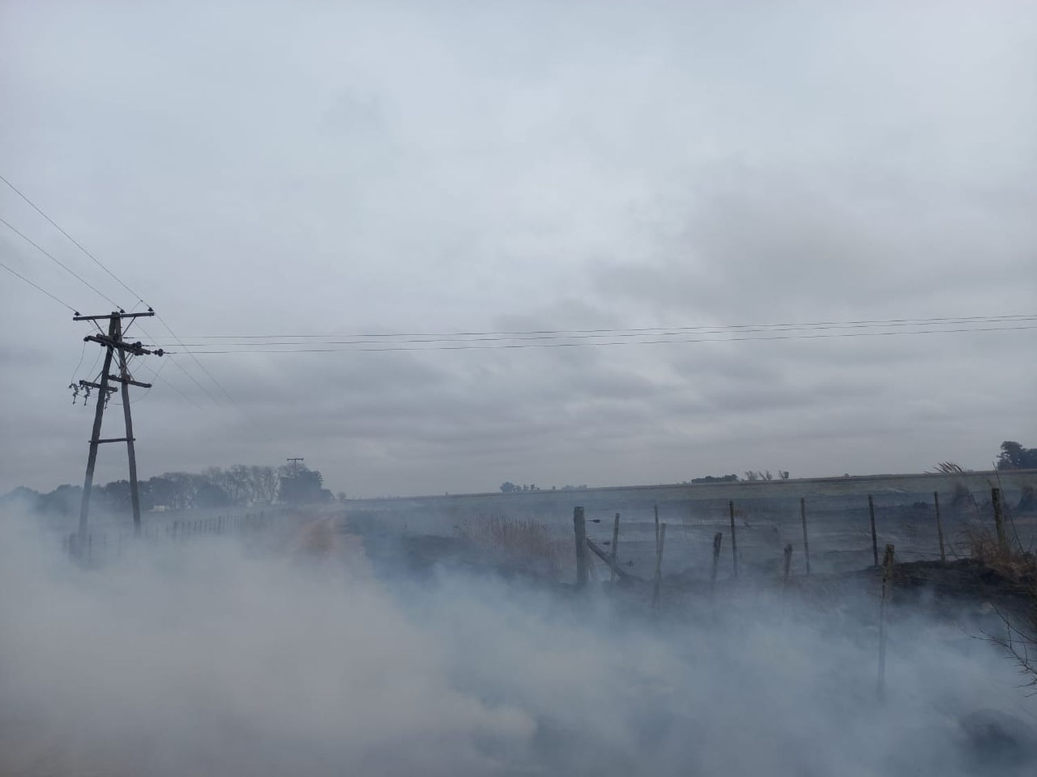 Importante incendio en un campo a la vera de la ruta 33