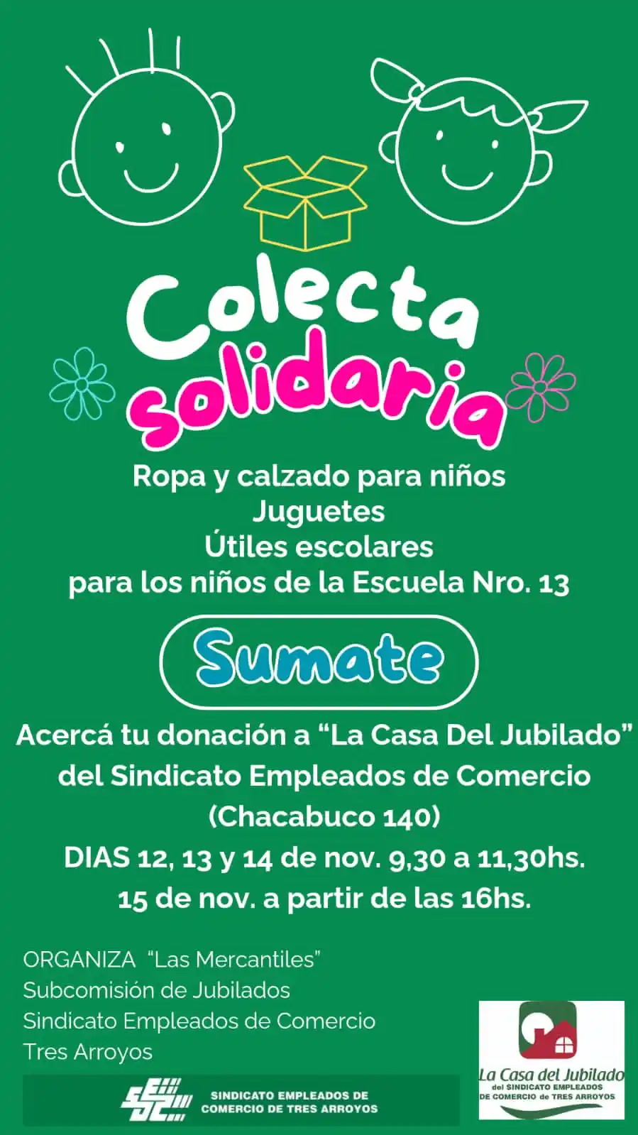 Colecta para la Escuela Nro. 13