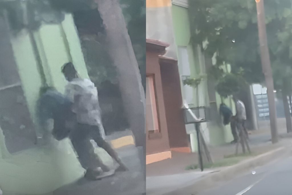 Las imágenes fueron registradas por un automovilista que pasó por el lugar.