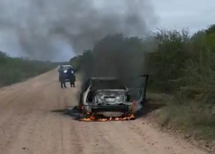 Se incendió un auto en el camino a Palavecino