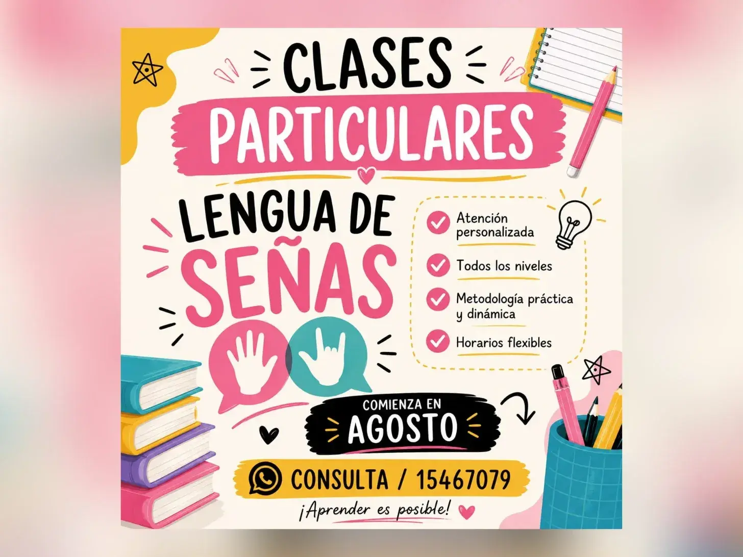 Abrió la inscripción al curso de lengua de señas